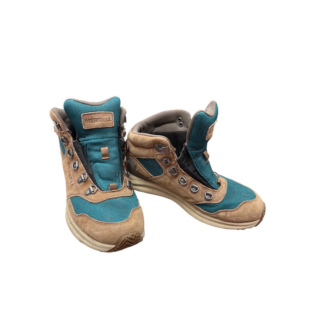 Merrell Vibram wms brown green waterproof hiking ankle boots sz 8 SKU 9971